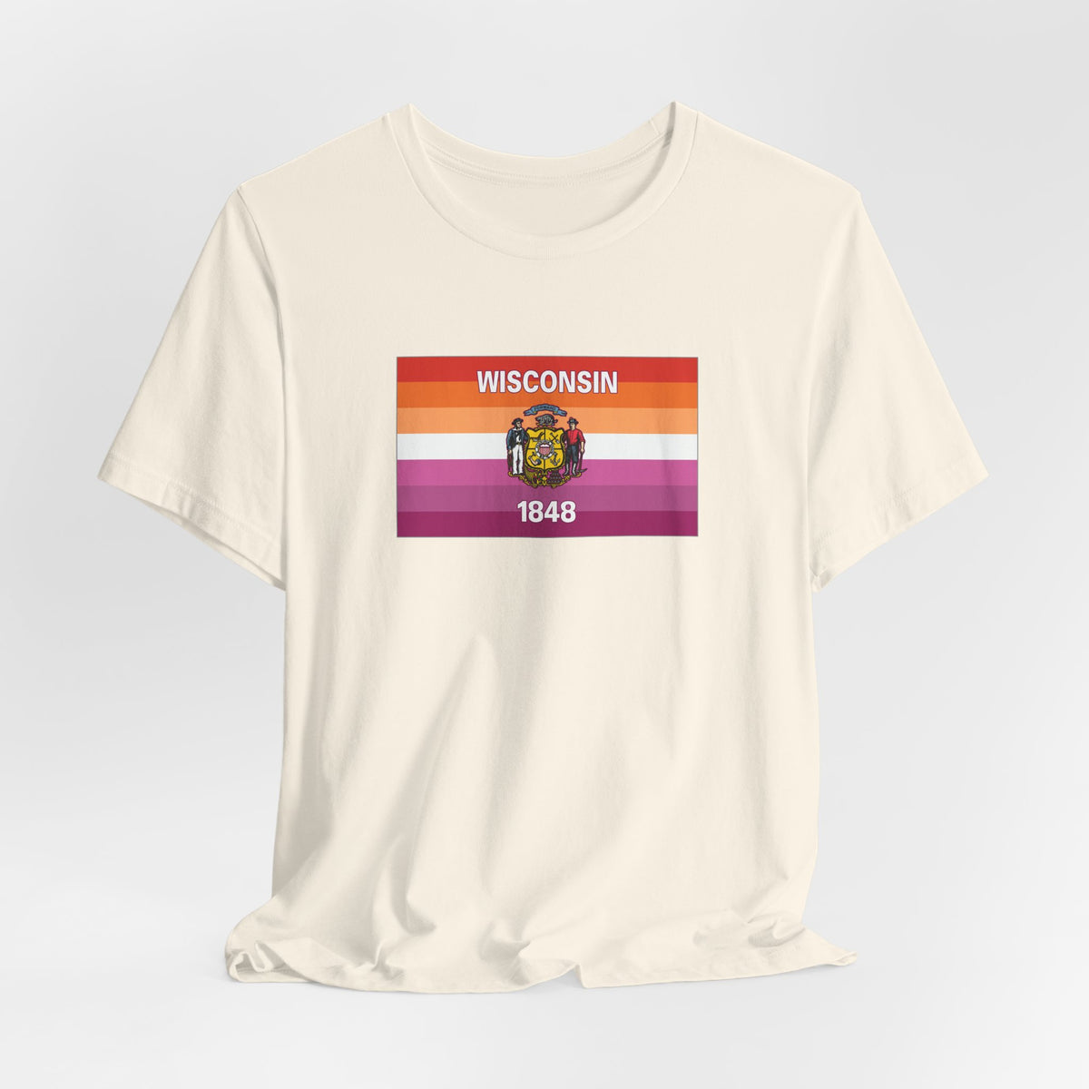 Wisconsin Lesbian Pride Flag T-shirt, Several Color Options