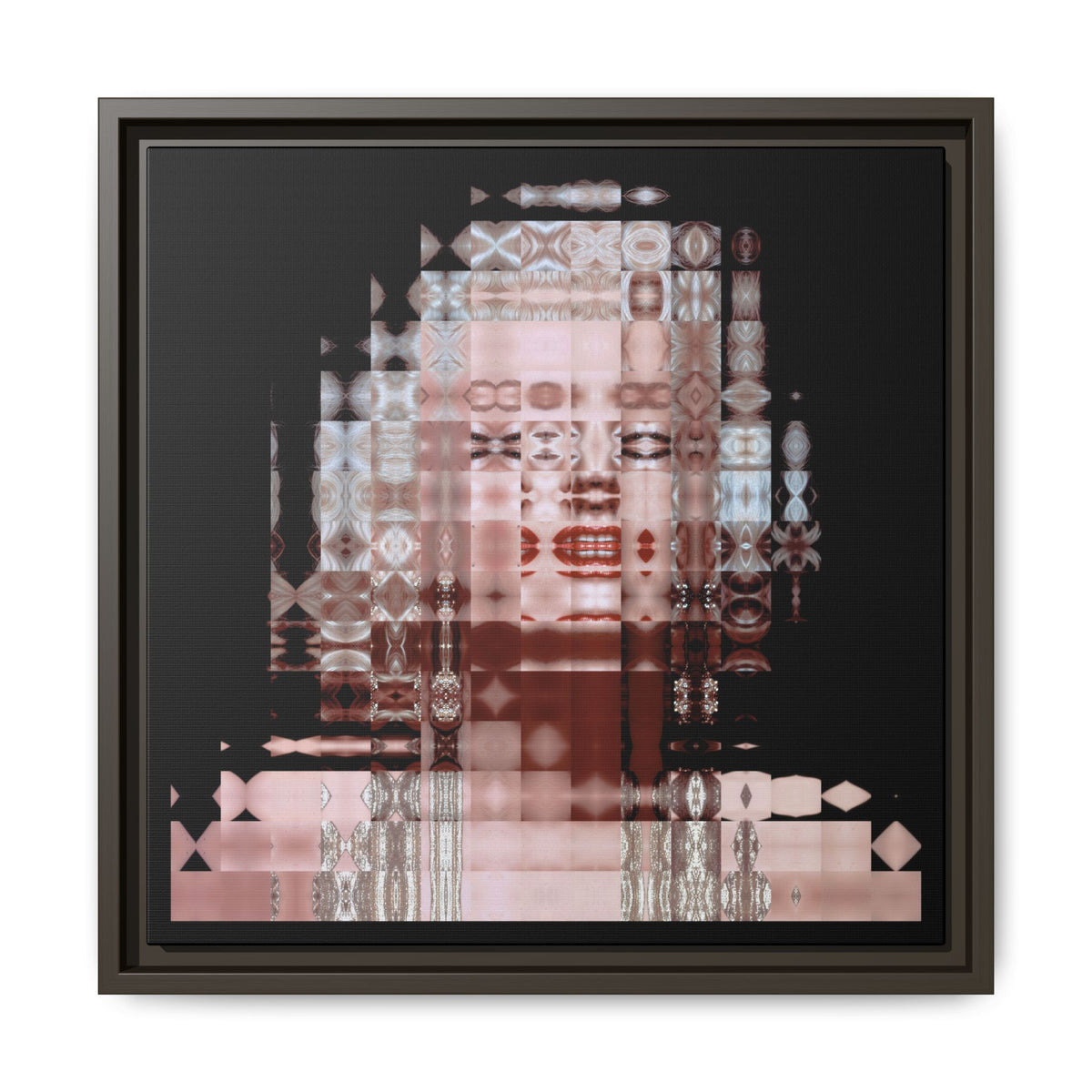 Iconic Movie Star Abstract Portrait Collage Art, Matte Canvas, Framed (Multi-color options)