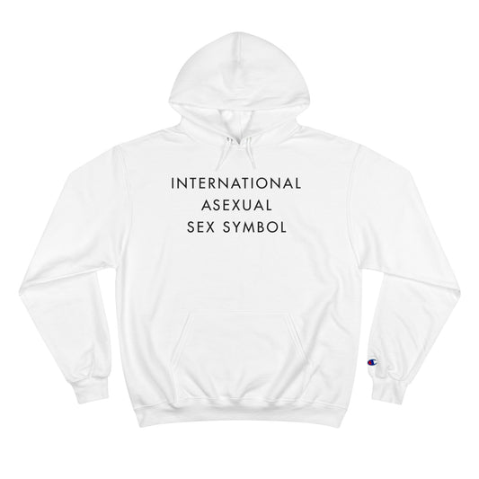 International Asexual Sex Symbol Hoodie (Champion®) - White and Light Steel with Black Deco