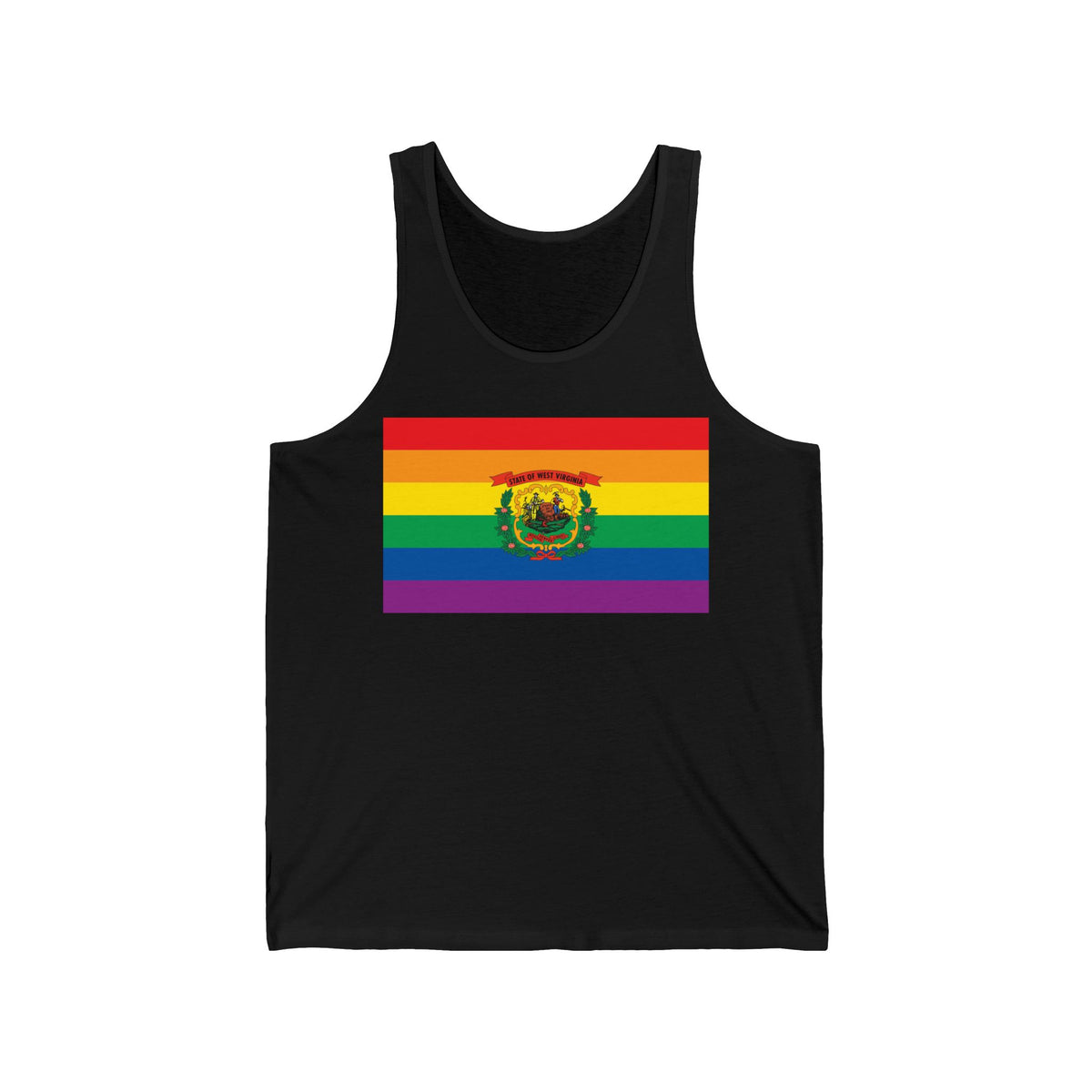 West Virginia Rainbow Pride Flag Jersey Tank