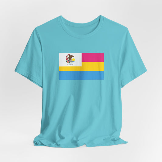 Illinois Pansexual Pride Flag T-shirt, Several Color Options