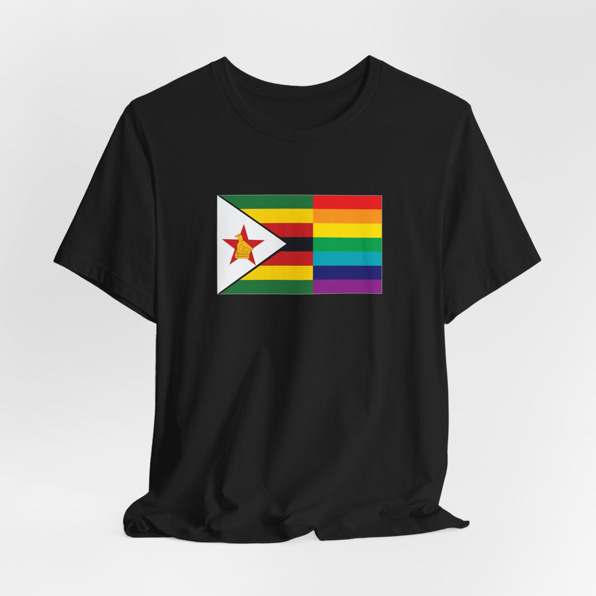 Zimbabwe Rainbow Pride Flag T-shirt, Several Color Options