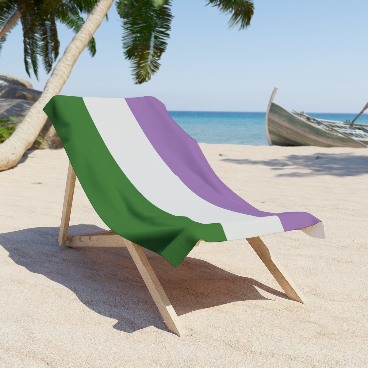 Genderqueer Pride Flag Beach Towel - horizontal stripe deco
