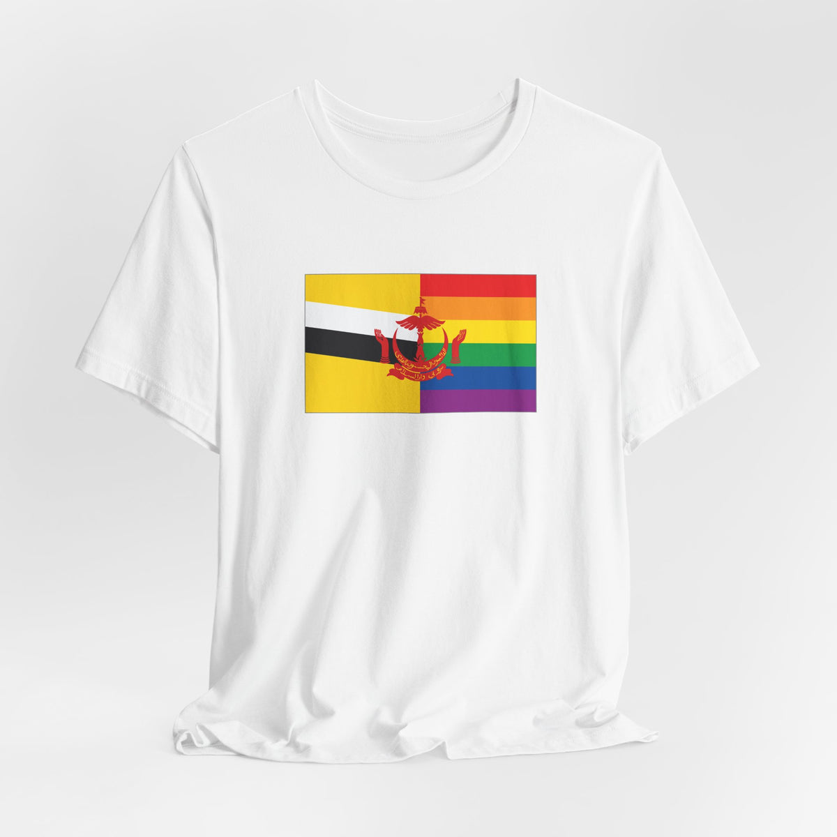 Brunei Rainbow Pride Flag T-shirt, Several Color Options