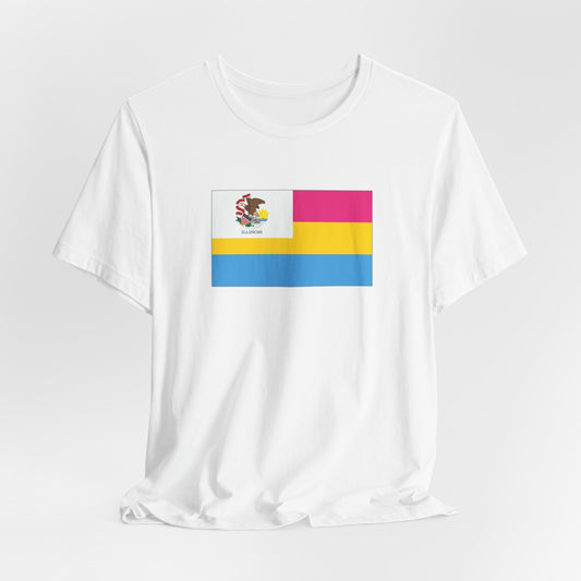 Illinois Pansexual Pride Flag T-shirt, Several Color Options