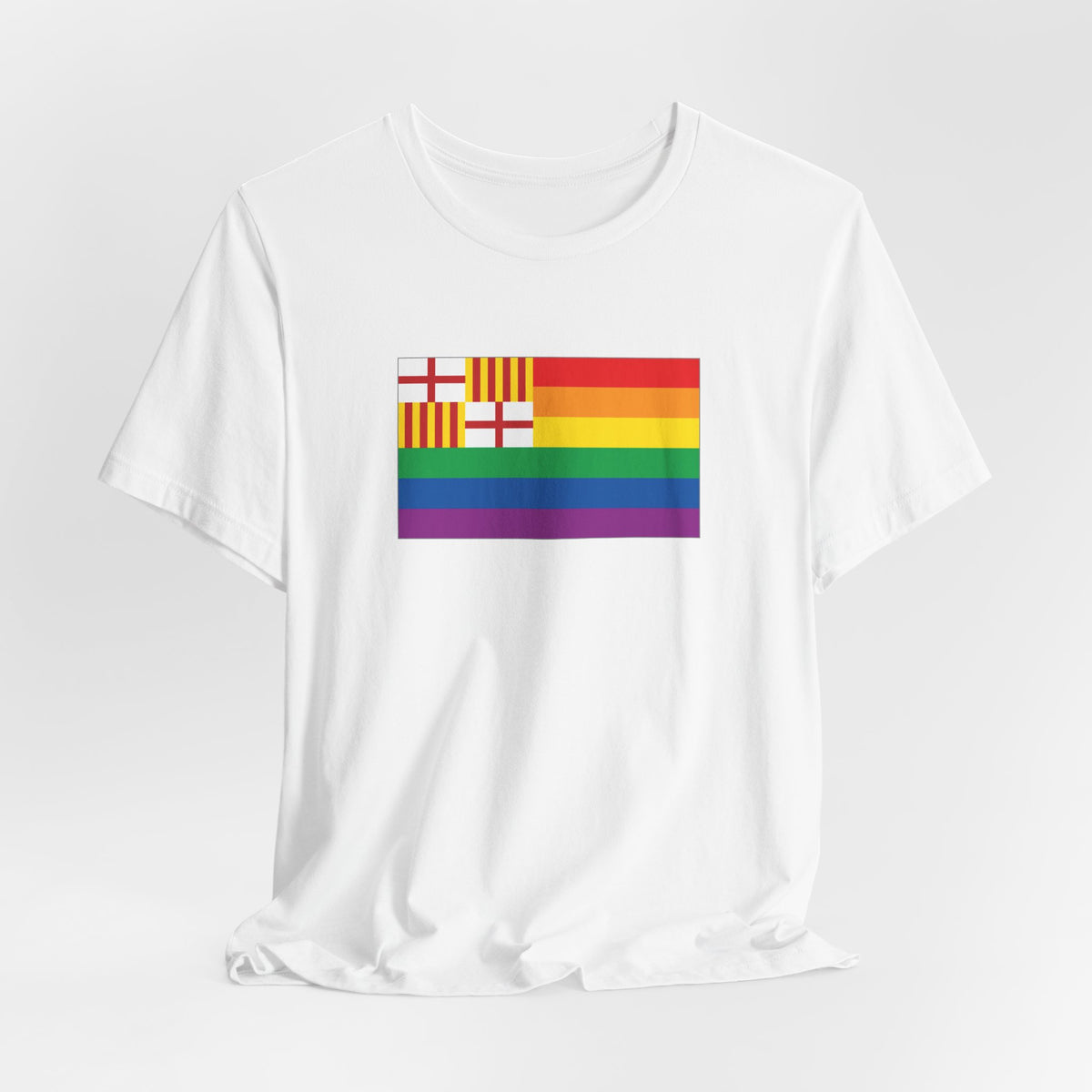 Barcelona, Spain Rainbow Pride Flag T-shirt, Several Color Options