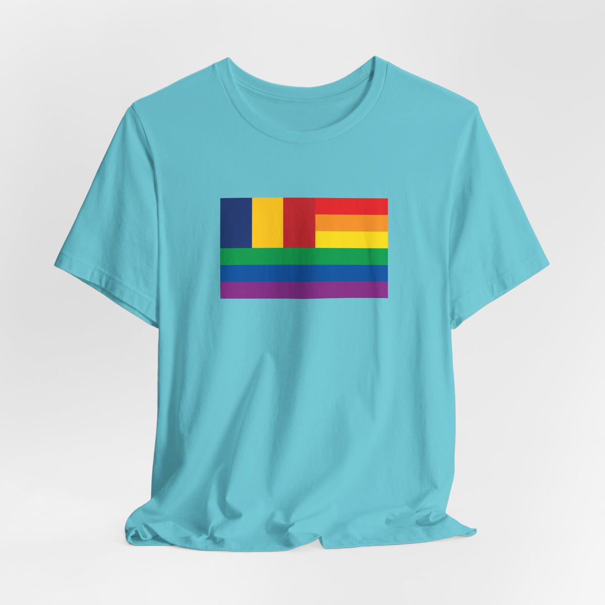Romania Rainbow Pride Flag T-shirt, Several Color Options