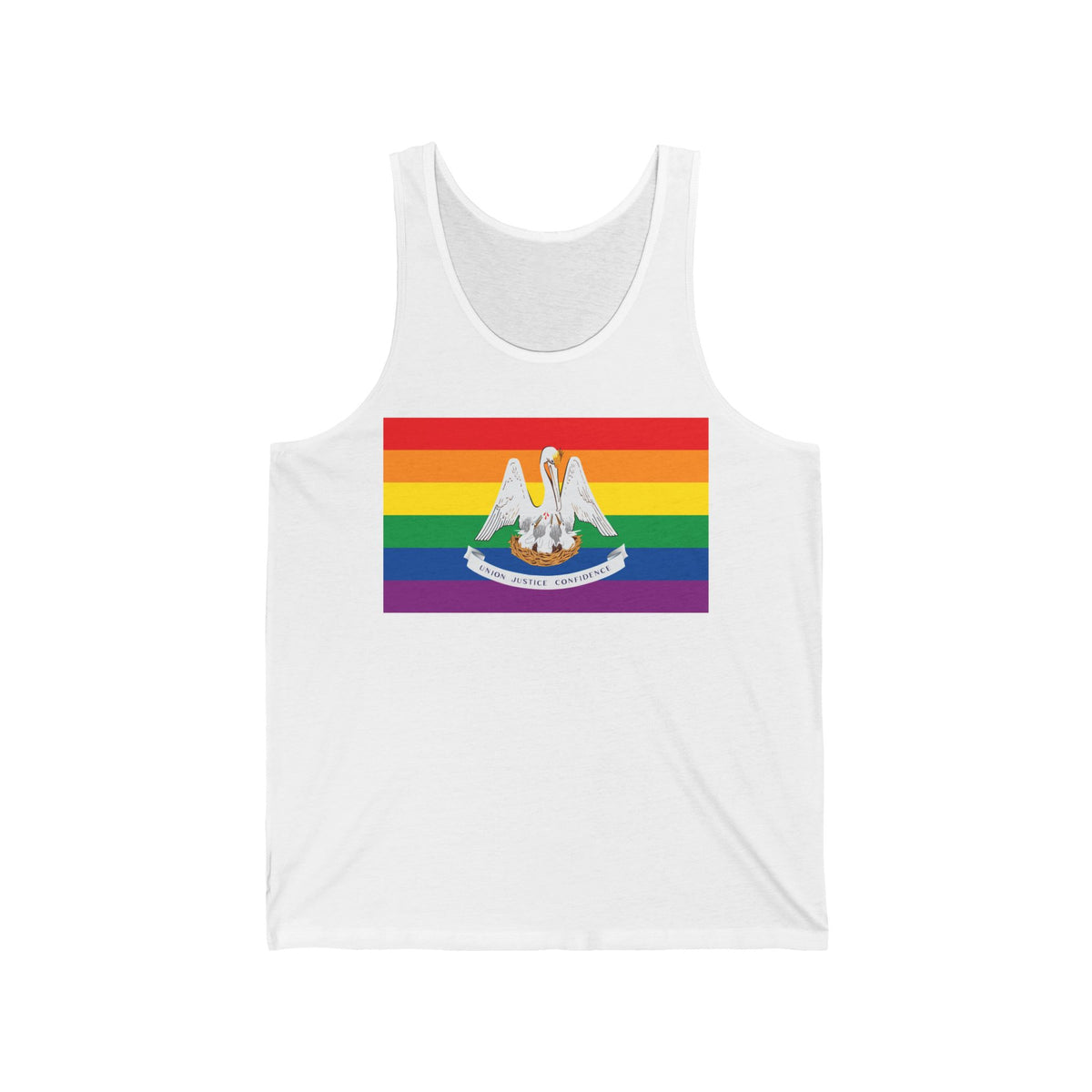 Louisiana Rainbow Pride Flag Jersey Tank