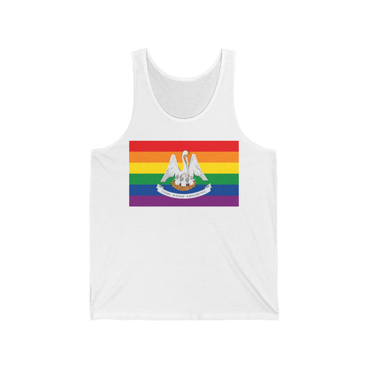 Louisiana Rainbow Pride Flag Jersey Tank