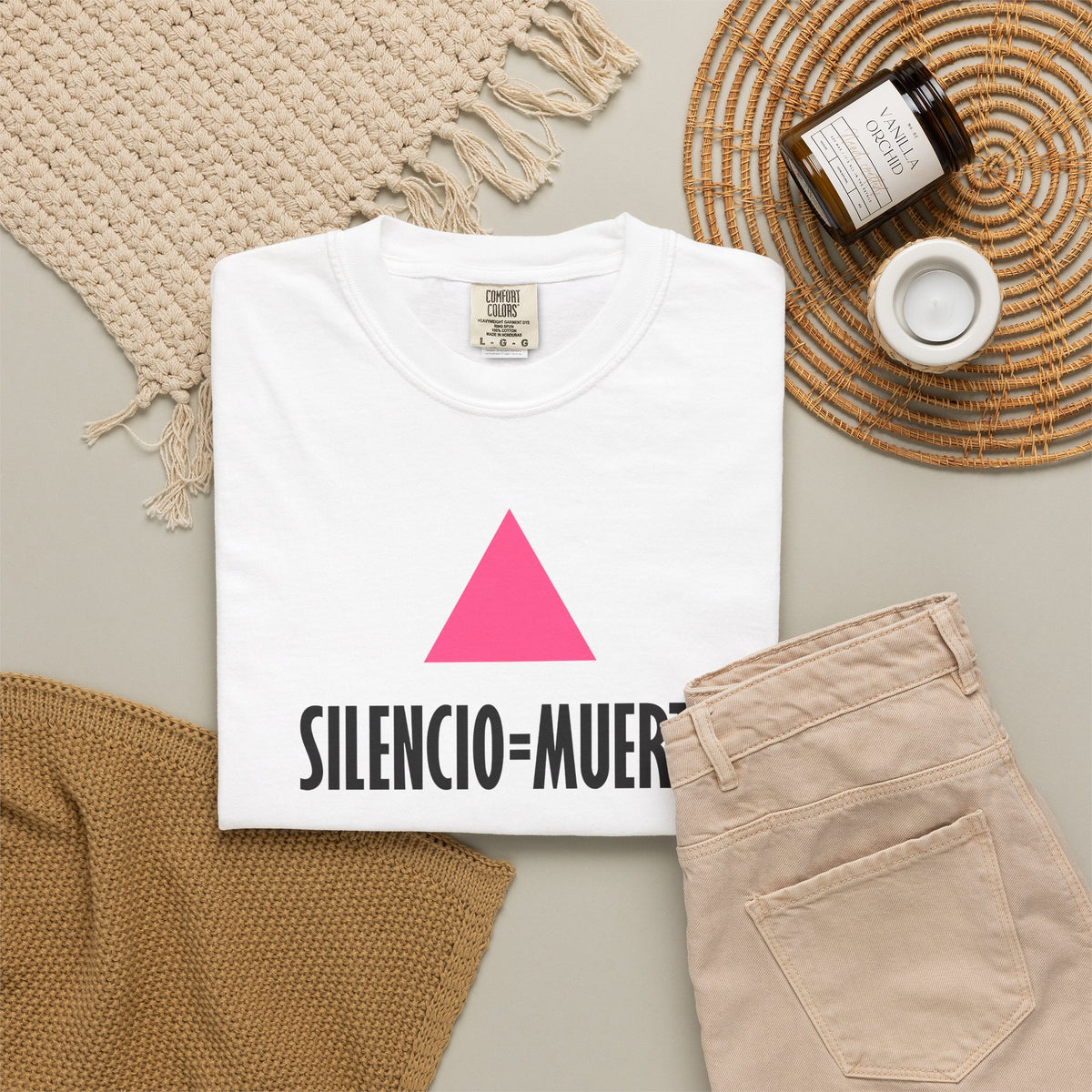 SILENCIO = MUERTE Iconic Graphic Tee, White