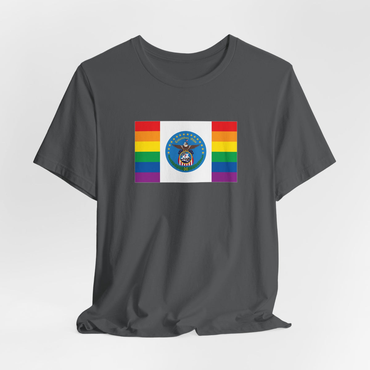Columbus, Ohio Rainbow Pride Flag T-shirt, Several Color Options