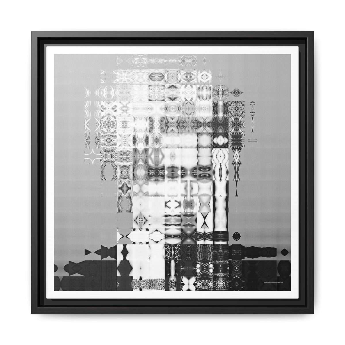 Iconic Early Queen-of-Pop Abstract Portrait Collage Art, Matte Canvas, Framed (Multi-color options)