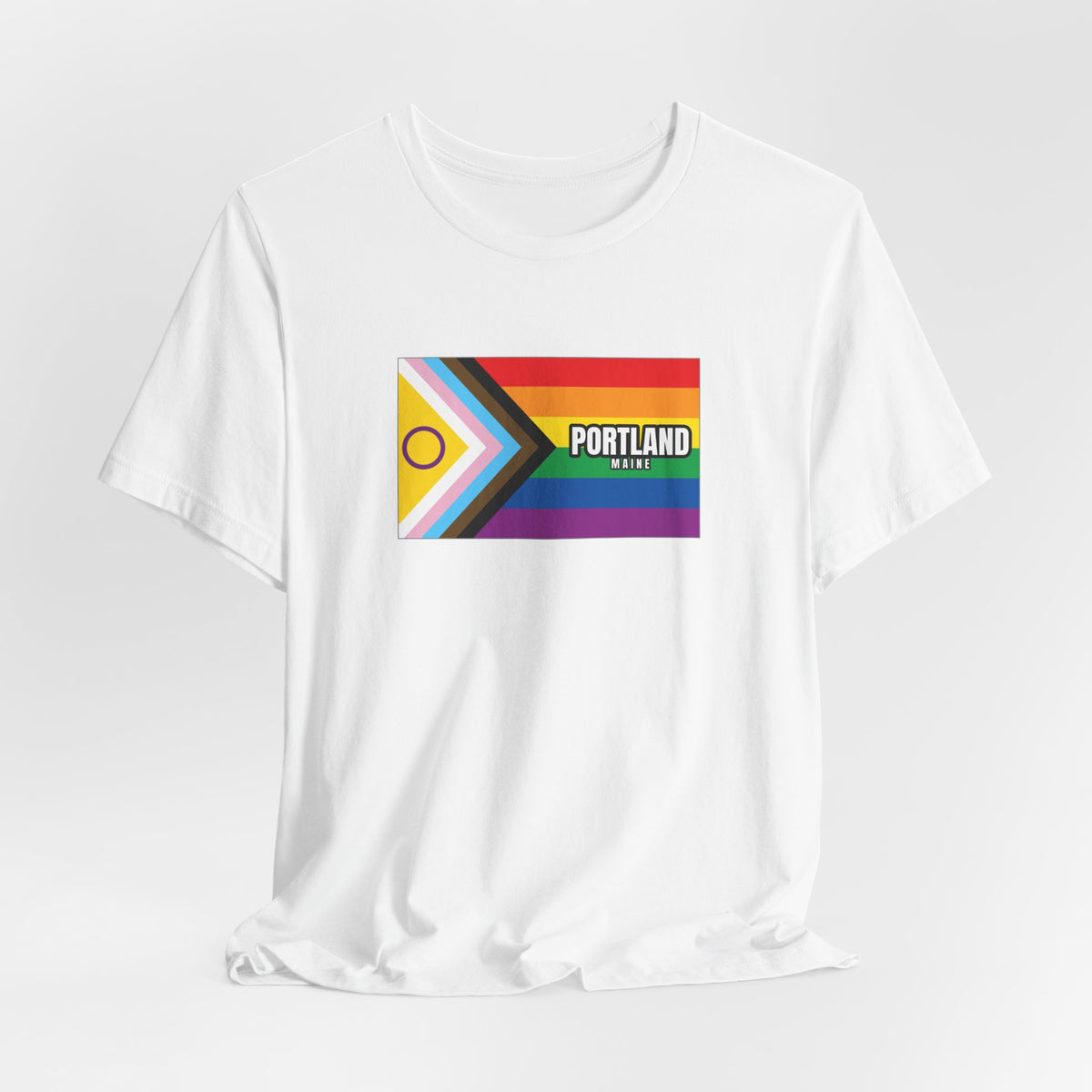 Portland, Maine Rainbowland Exclusive Pride Flag T-shirt, Several Color Options