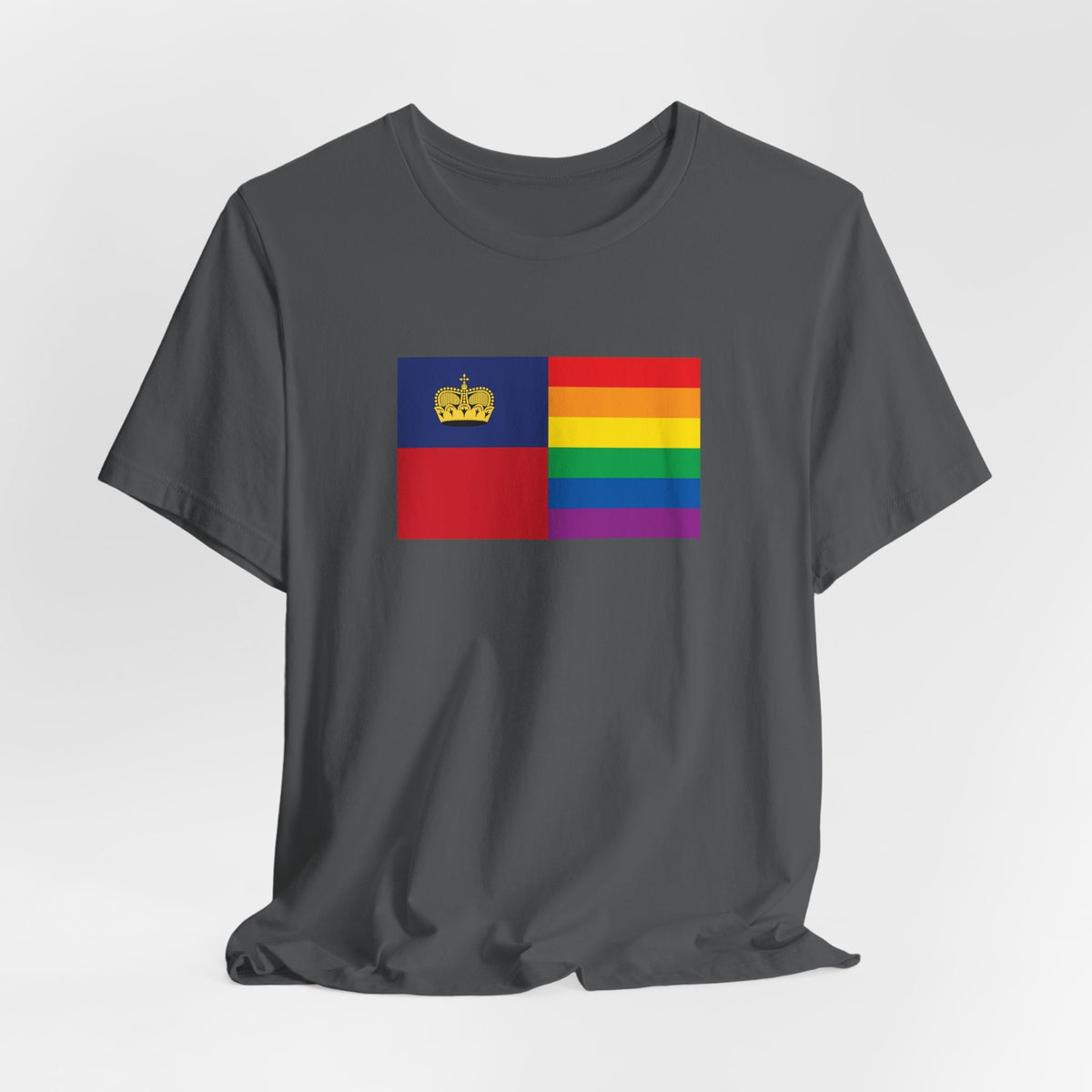 Liechtenstein Rainbow Pride Flag T-shirt, Several Color Options