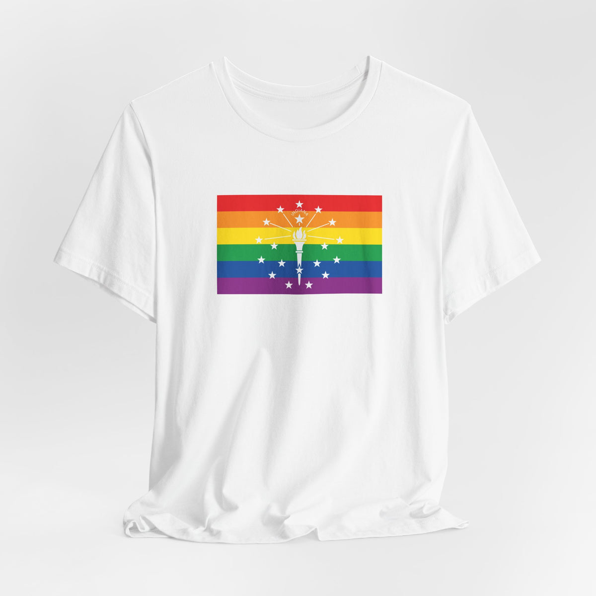 Indiana Rainbow Pride Flag T-shirt, Several Color Options