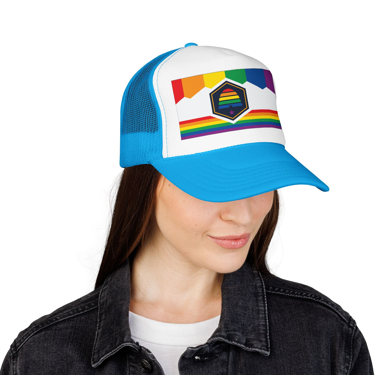 Utah Rainbow Pride Flag "UNITED" Printed Foam Trucker Hat, Several Color Options