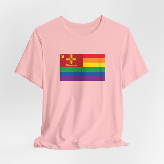 Albuquerque, New Mexico Rainbow Pride Flag T-shirt, Several Color Options
