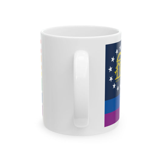 Georgia Rainbow Pride Flag "UNITED" Ceramic Mug