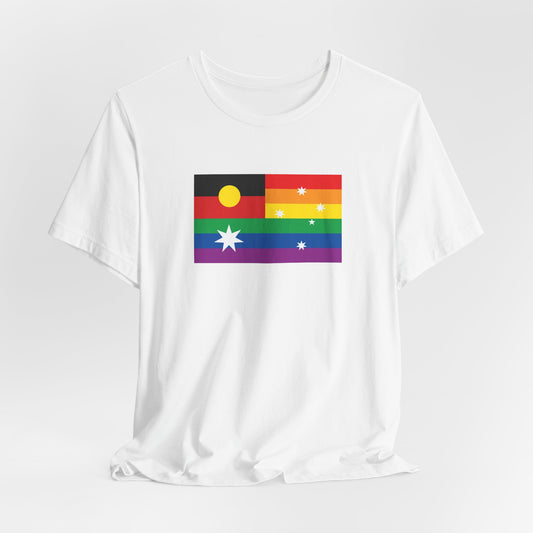 Australia Aboriginal Rainbow Pride Flag T-shirt, Several Color Options