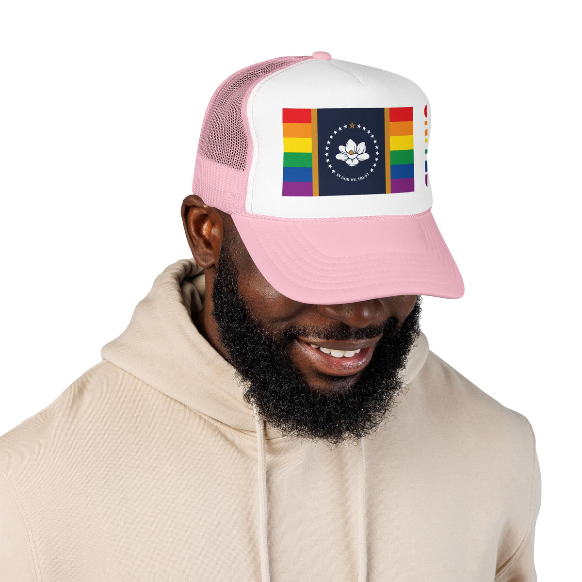 Mississippi Rainbow Pride Flag "UNITED" Printed Foam Trucker Hat, Several Color Options