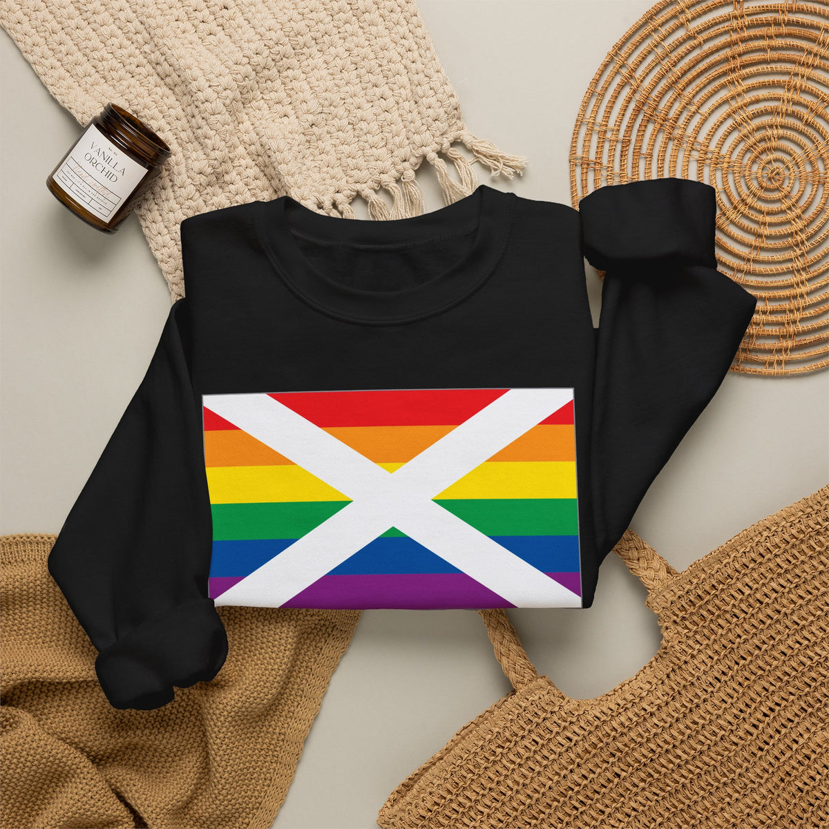 Alabama Rainbow Pride Flag Unisex Crewneck Sweatshirt, White, Black or Light Pink
