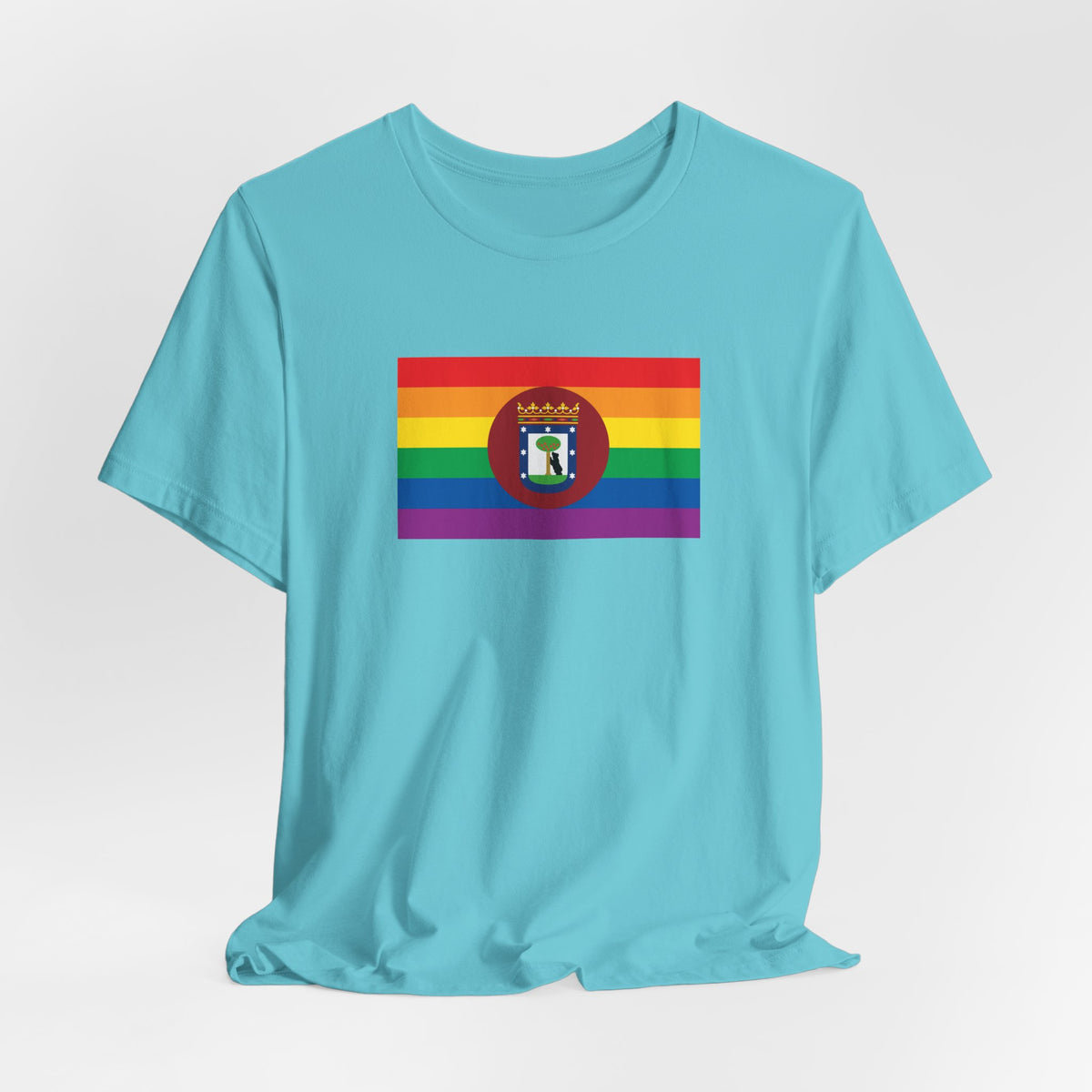 Madrid, Spain Rainbow Pride Flag T-shirt, Several Color Options