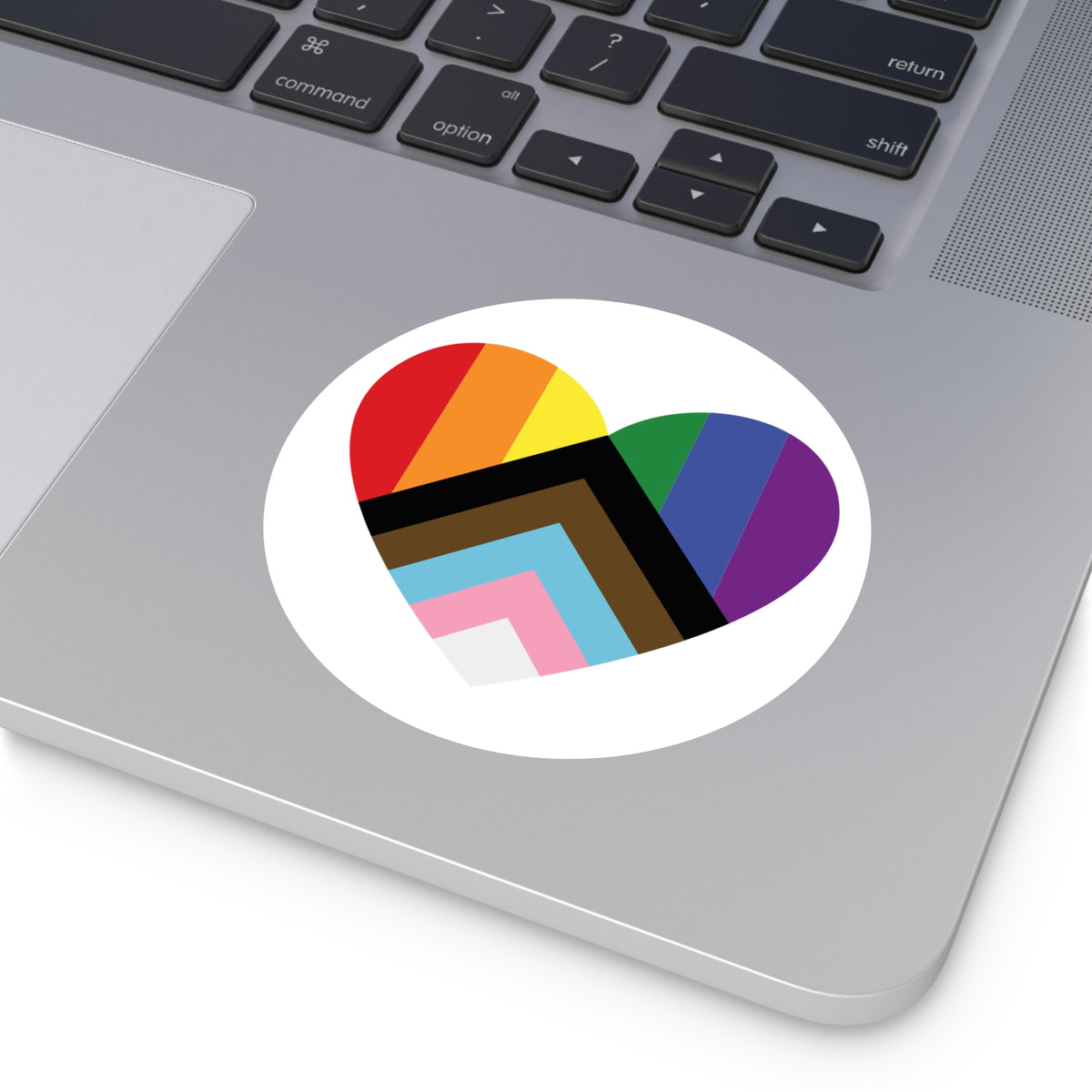 Progress Rainbow Pride Heart Flag Vinyl Sticker