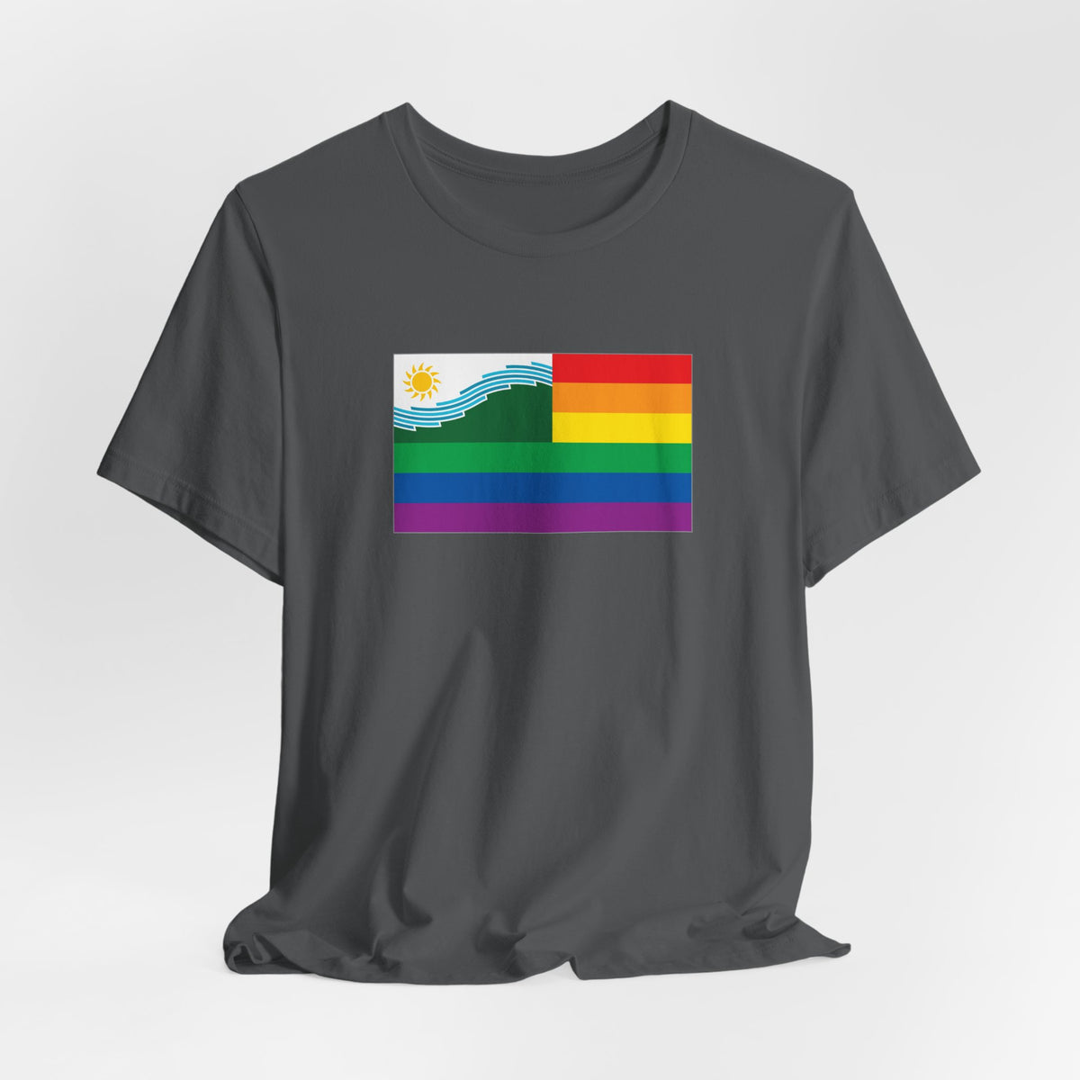 Spokane, Washington Rainbow Pride Flag T-shirt, Several Color Options