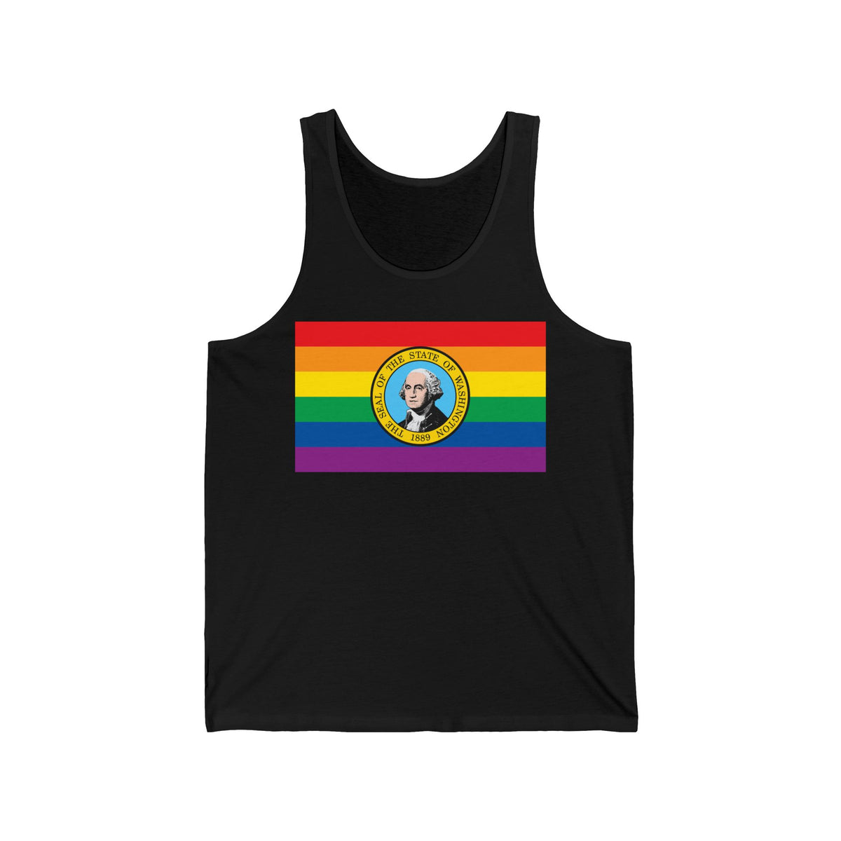 Washington Rainbow Pride Flag Jersey Tank