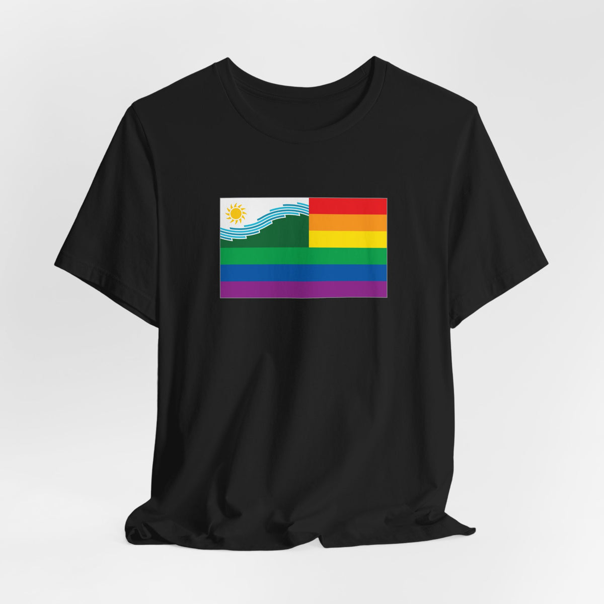 Spokane, Washington Rainbow Pride Flag T-shirt, Several Color Options