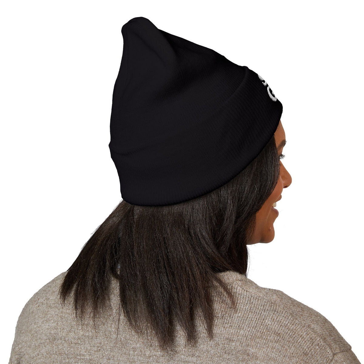 SKI GAY Knit Beanie - white deco