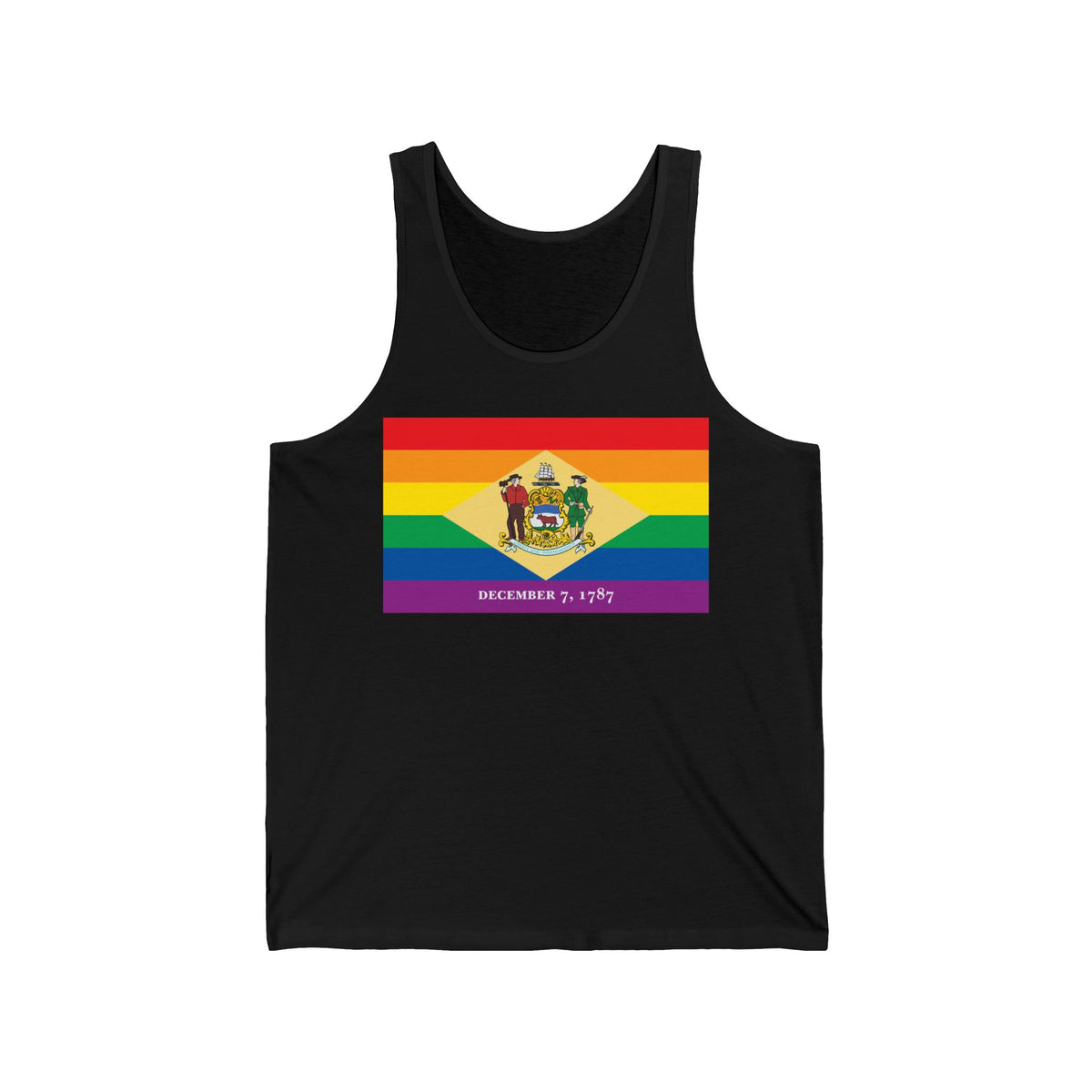 Delaware Rainbow Pride Flag Jersey Tank