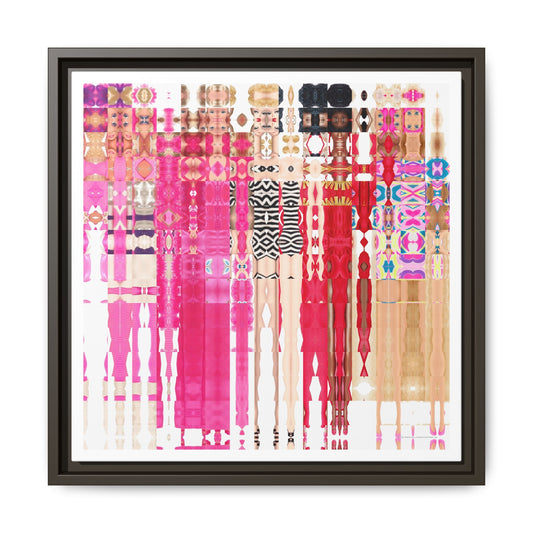 Iconic Dream Doll Fashion Fantasies Abstract Portrait Collage Art, Matte Canvas, Framed (Multi-color options)