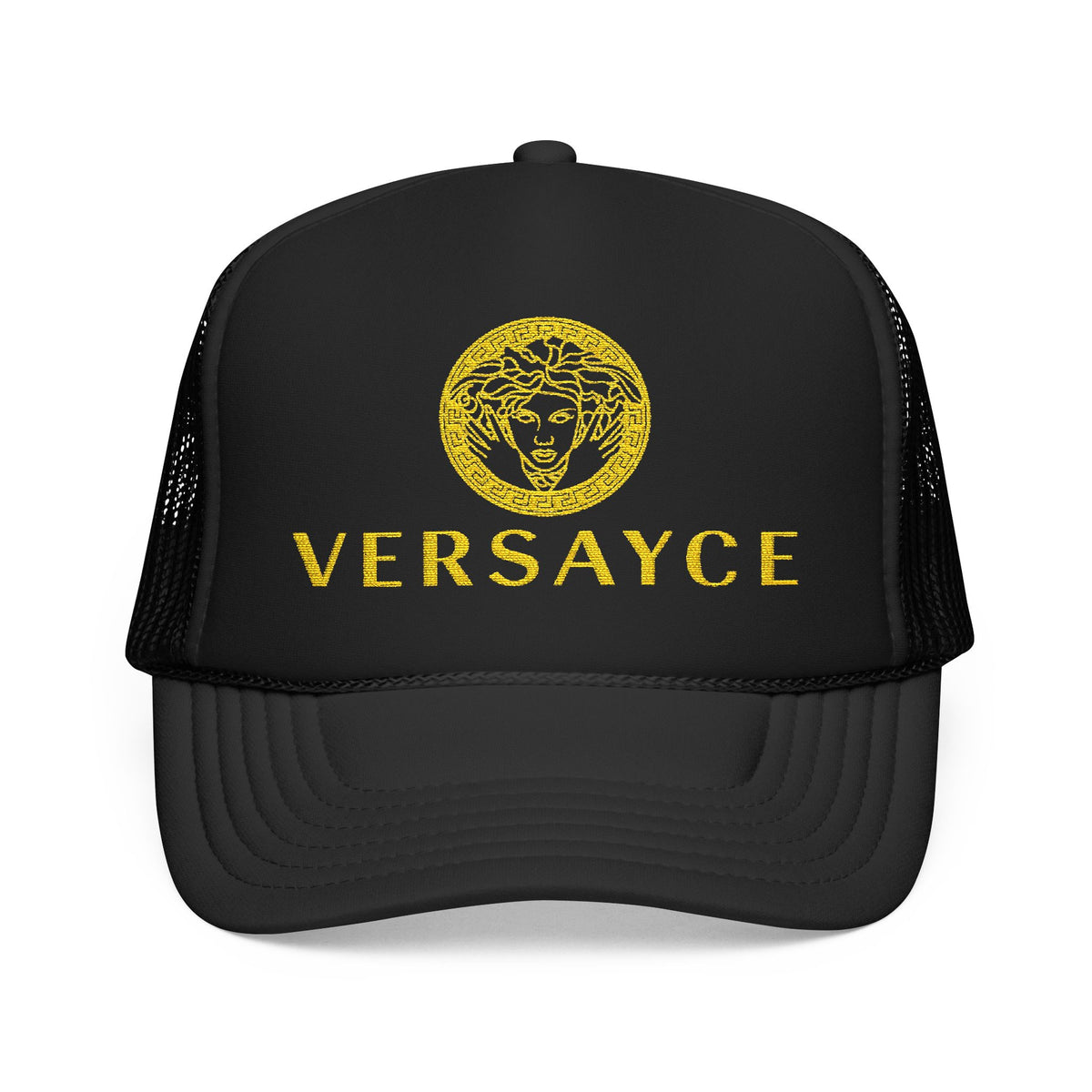 VERSAYCE Gold Logo Embroidered Trucker Hat