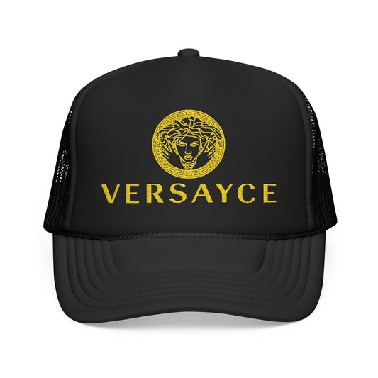 VERSAYCE Gold Logo Embroidered Trucker Hat