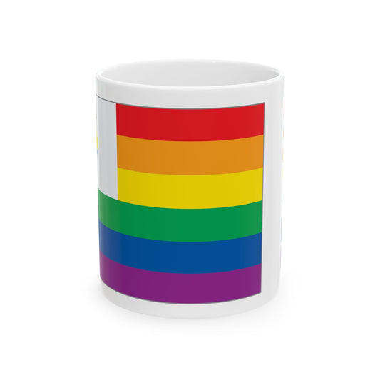 Illinois Rainbow Pride Flag "UNITED" Ceramic Mug
