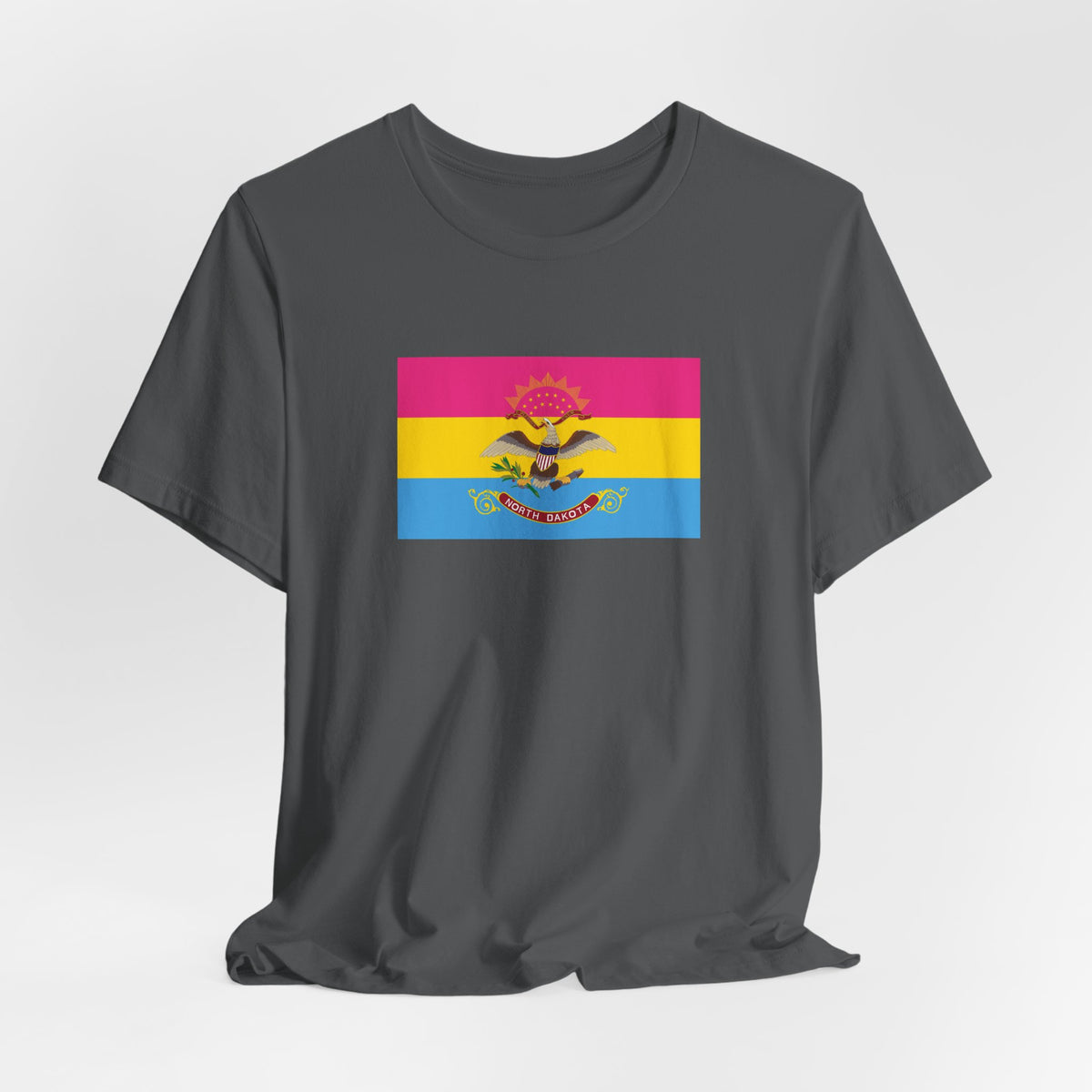 North Dakota Pansexual Pride Flag T-shirt, Several Color Options