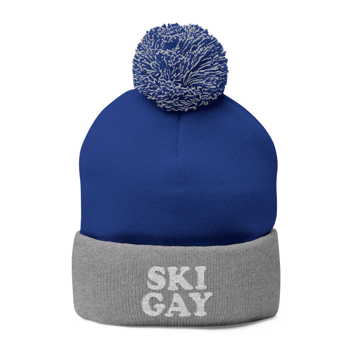 SKI GAY Pom Pom Beanie - white deco