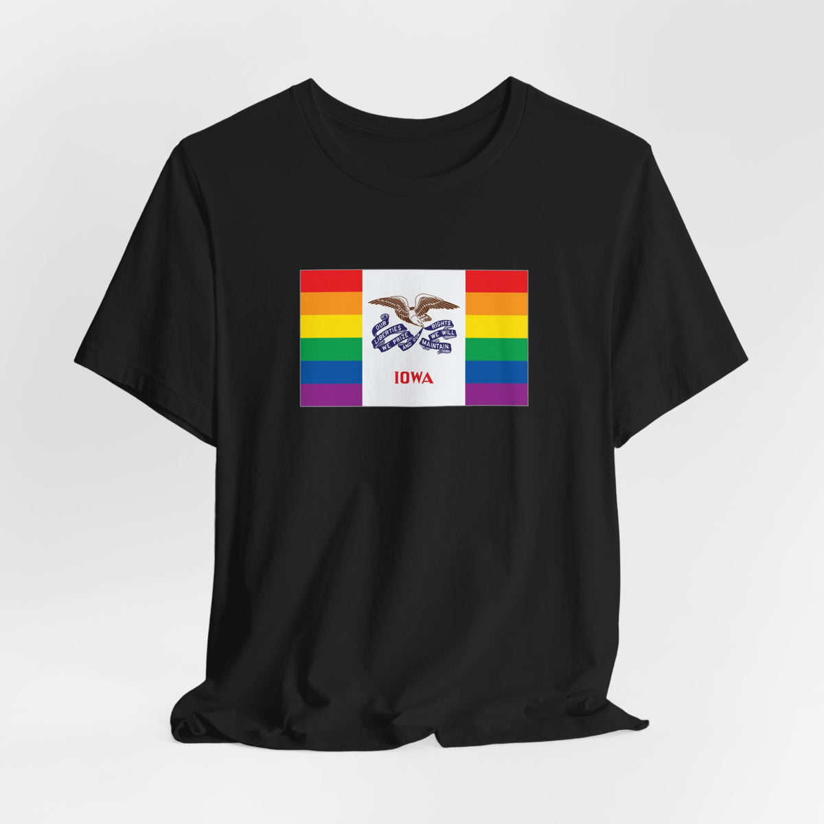 Iowa Rainbow Pride Flag T-shirt, Several Color Options