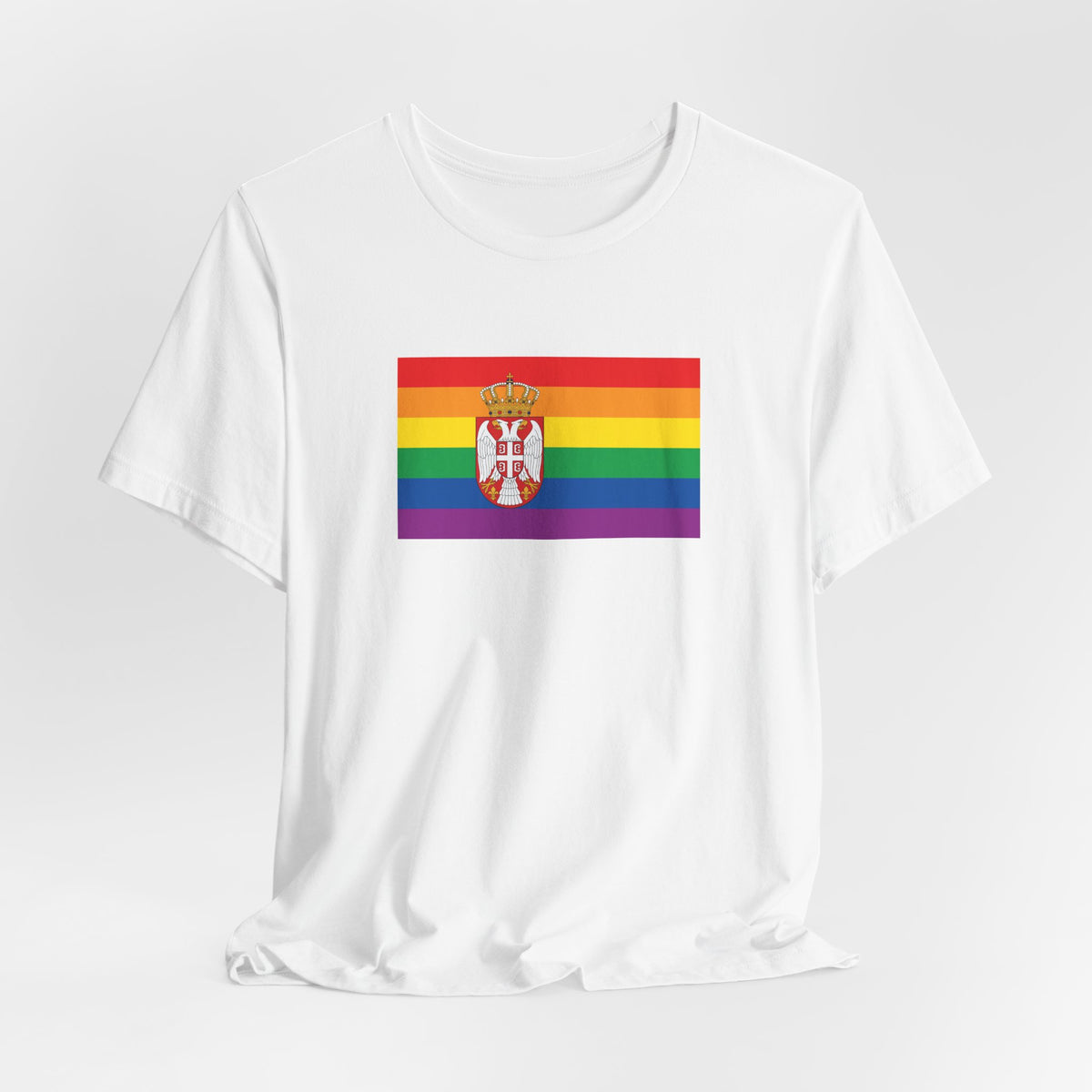 Serbia Rainbow Pride Flag T-shirt, Several Color Options