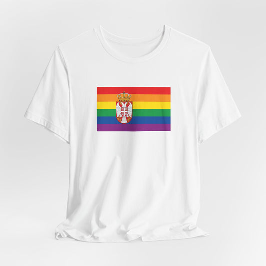 Serbia Rainbow Pride Flag T-shirt, Several Color Options