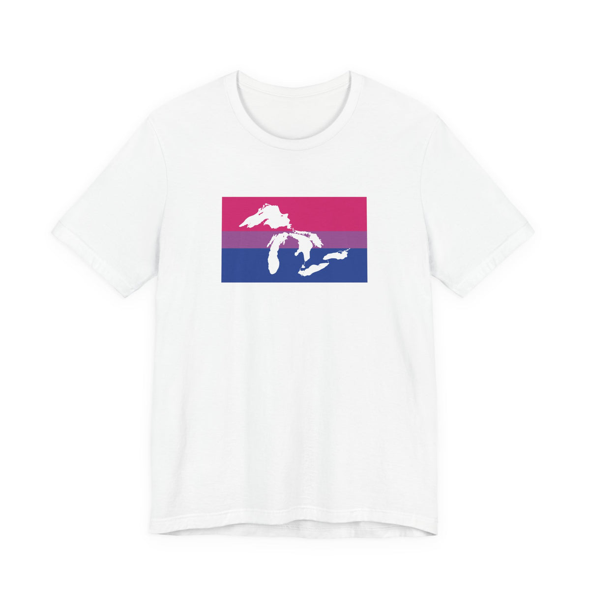 Great Lakes Region Bisexual Pride Flag T-shirt, Several Color Options