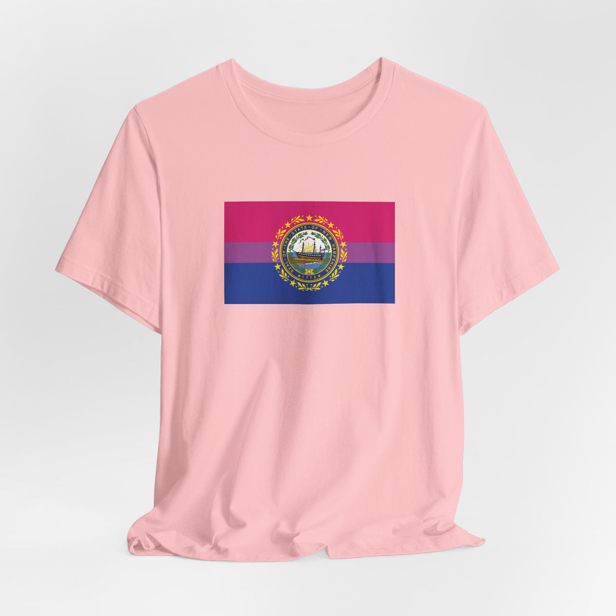 New Hampshire Bisexual Pride Flag T-shirt, Several Color Options