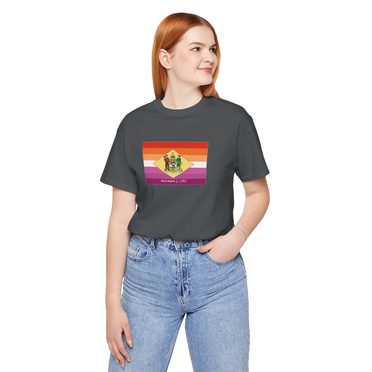 Delaware Lesbian Pride Flag T-shirt, Several Color Options