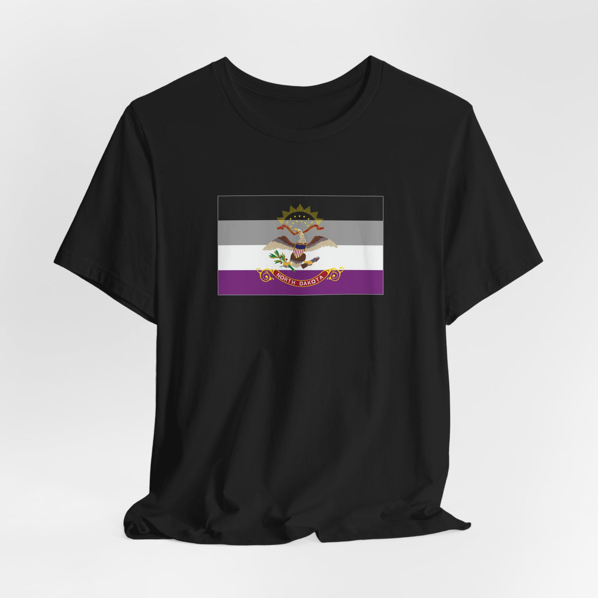 North Dakota Asexual Pride Flag T-shirt, Several Color Options