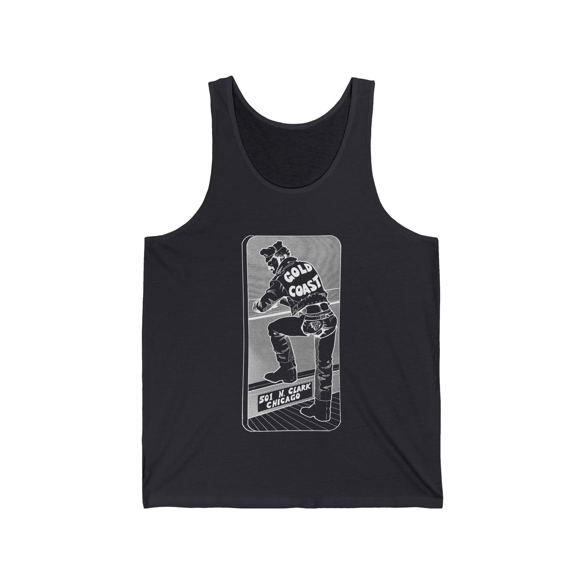 GOLD COAST Chaps Tank Top, Chicago Leather Bar Archive Design