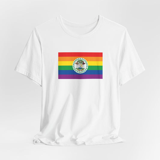 Belize Rainbow Pride Flag T-shirt, Several Color Options