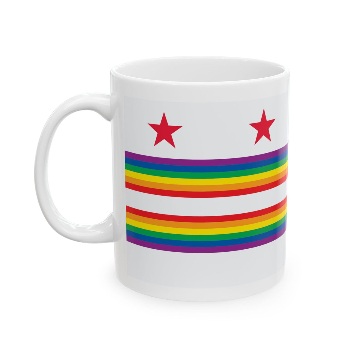 Washington, D.C. Rainbow Pride Flag "UNITED" Ceramic Mug