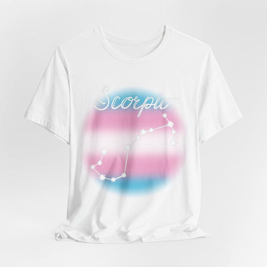 Scorpio Constellation T-shirt, Astrology, Transgender Pride Flag
