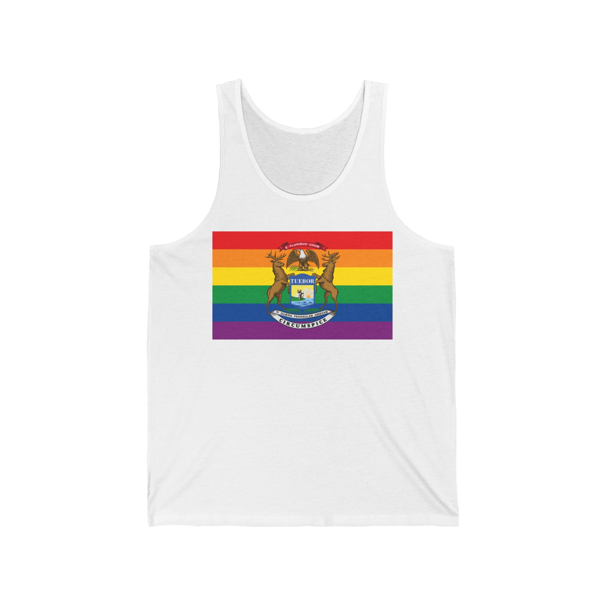 Michigan Rainbow Pride Flag Jersey Tank